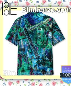 Guitar Tropical Men Summer Shirt b