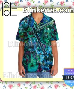 Guitar Tropical Men Summer Shirt c