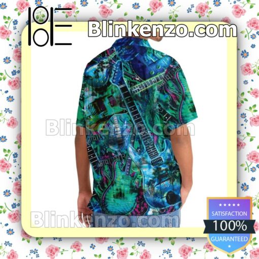 Guitar Tropical Men Summer Shirt x