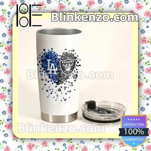 3D Just A Woman Who Loves Her Dodgers And Raiders Gift Mug Cup