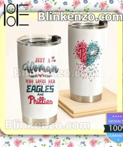 Just A Woman Who Loves Her Eagles And Phillies Gift Mug Cup