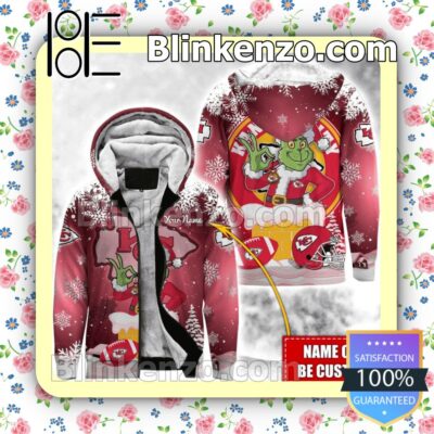 Kansas City Chief The Grinch Snow Christmas Pullover Jacket