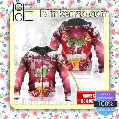 Hot Deal Kansas City Chief The Grinch Snow Christmas Pullover Jacket