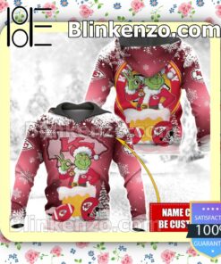Gorgeous Kansas City Chief The Grinch Snow Christmas Pullover Jacket