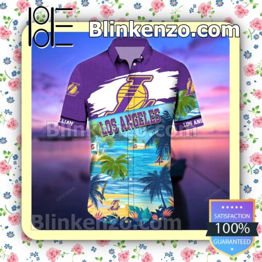 Los Angeles Lakers The Beach Personalized Men Summer Shirt a