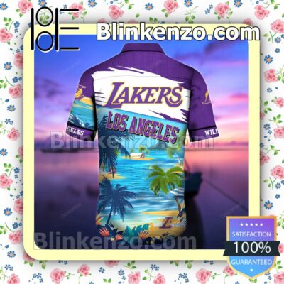 Los Angeles Lakers The Beach Personalized Men Summer Shirt b