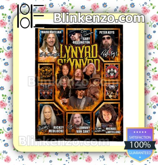 Handmade Lynyrd Skynyrd Band Members Signatures Fan Quilt