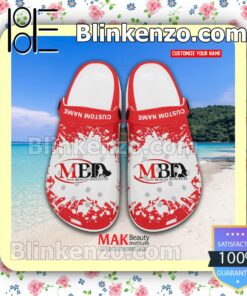MAK Beauty Institute Logo Crocs Sandals a