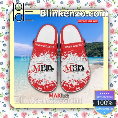 MAK Beauty Institute Logo Crocs Sandals a