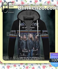 Great artwork! Megadeth 40th Anniversary 1983-2023 Signatures Thank You For The Memories Pullover Jacket