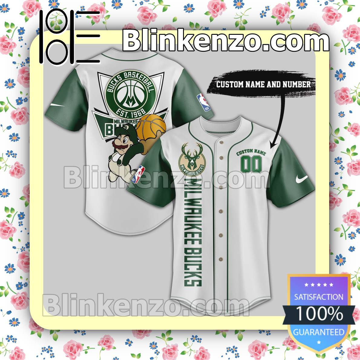 Milwaukee Bucks Basketball Nba Mario Hip Hop Jerseys - Blinkenzo