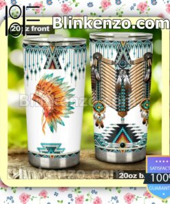 Native American Pattern Indian Headdress Feather Hat Gift Mug Cup