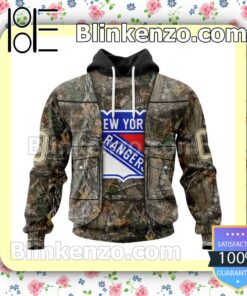 New York Rangers Camo Hunting Costume NHL Pullover Jacket