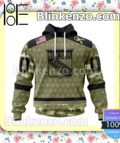 New York Rangers Camouflage NHL Pullover Jacket