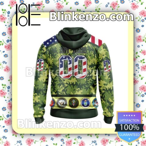 Luxury New York Rangers Honor Military Green Camo NHL Pullover Jacket