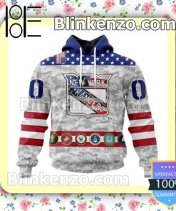 New York Rangers Honor Military Grey Camo NHL Pullover Jacket