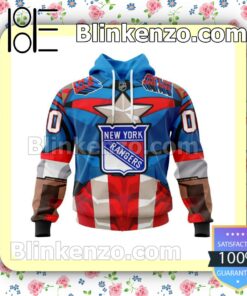 New York Rangers Iron Man 3 Iron Patriot NHL Pullover Jacket