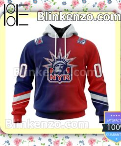 New York Rangers Liberty Blue Red Gradient NHL Pullover Jacket