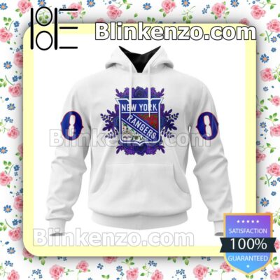 New York Rangers Purple Floral NHL Pullover Jacket