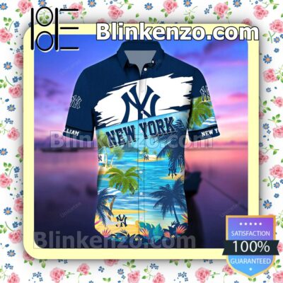 New York Yankee The Beach Personalized Men Summer Shirt a