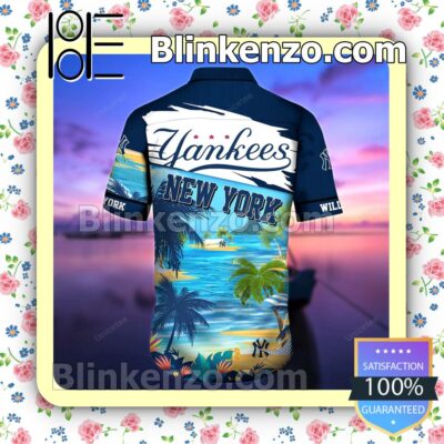 New York Yankee The Beach Personalized Men Summer Shirt b