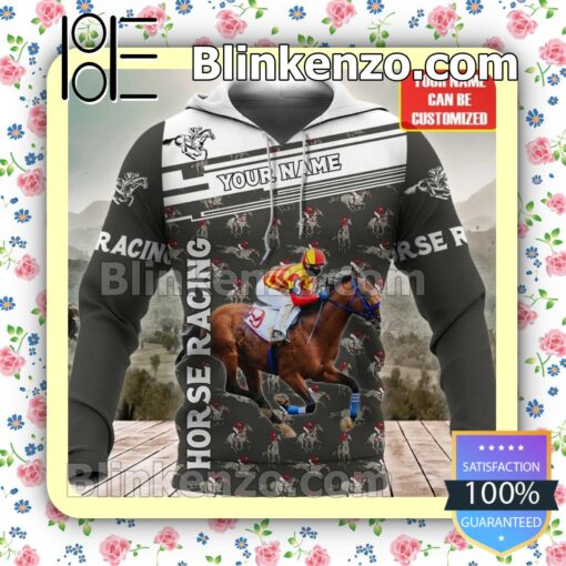 Personalized Horse Racing Grey Jacket Polo Shirt a