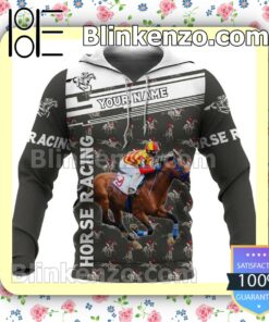 Personalized Horse Racing Grey Jacket Polo Shirt b