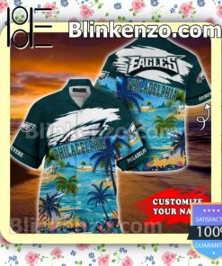 Philadelphia Eagles The Beach Personalized Men Summer Shirt