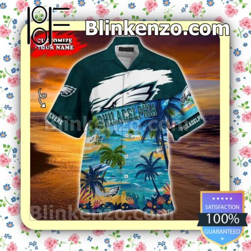 Philadelphia Eagles The Beach Personalized Men Summer Shirt a