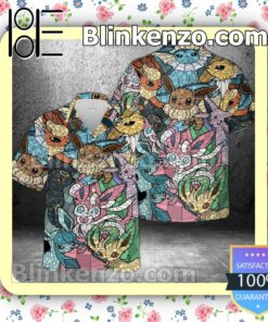 Pokemon In Stained Glass Beach Shirts