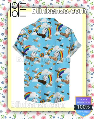 Very Good Quality Pride Flying Rainbow Cock Men Summer Shirt