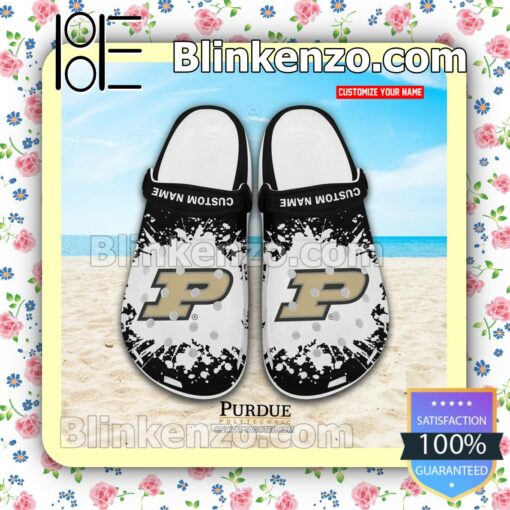 Purdue University - Purdue Polytechnic Logo Crocs Sandals a