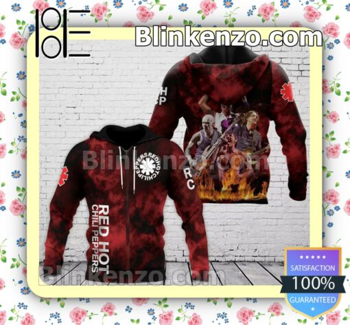 Red Hot Chili Peppers Red Abstract Jacket Polo Shirt b