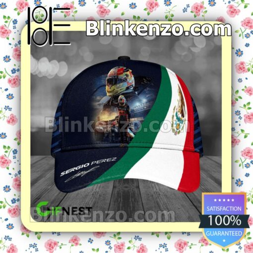 Sergio Perez Signature Mexico Flag Adjustable Hats