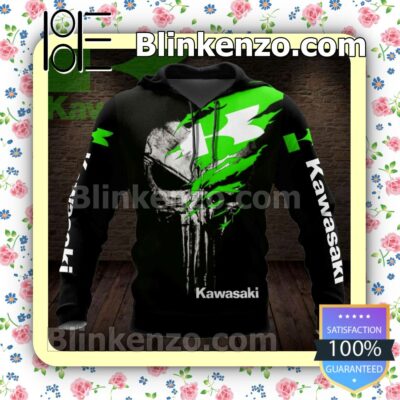 Skull Kawasaki Motorcycles Pullover Jacket b