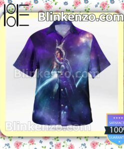Clothing Star Wars Ahsoka Tano Purple Galaxy Summer Shirt