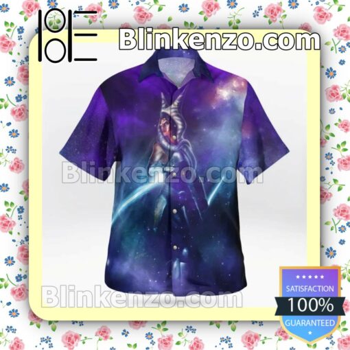 Clothing Star Wars Ahsoka Tano Purple Galaxy Summer Shirt