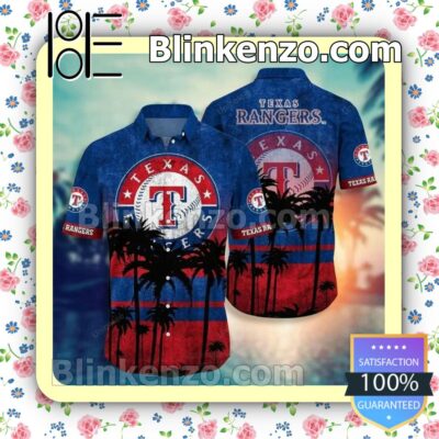 Texas Rangers Palm Tree Men Summer Shirt