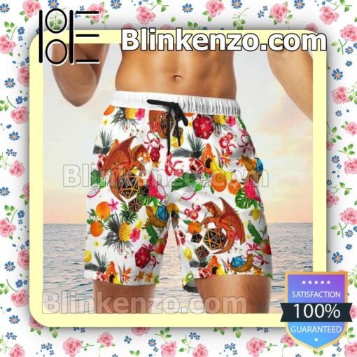 Best Shop Tropical Fruits Dungeons And Dragons Game Swim Trunks