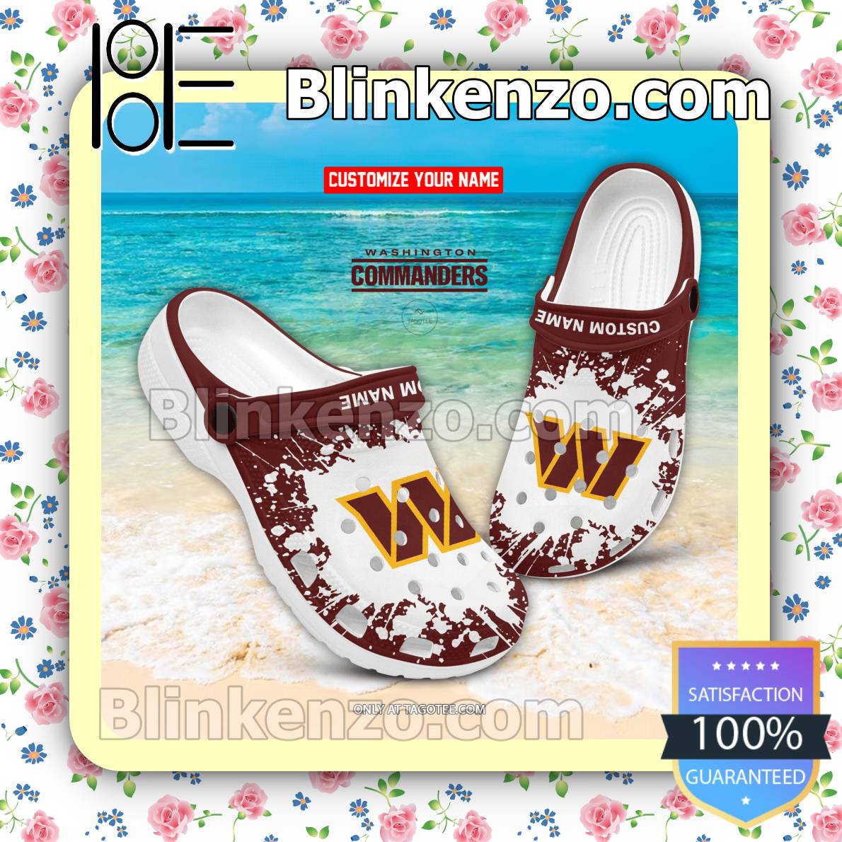 Washington Commanders NFL Wooden Clog Shoes For Men Women - Freedomdesign