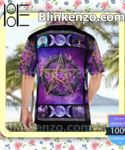 Ships From USA Witch Pentagram Purple Galaxy Beach Shirts