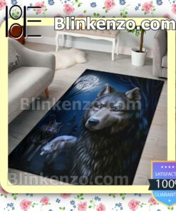 Wolf Family In The Night Rug Mats