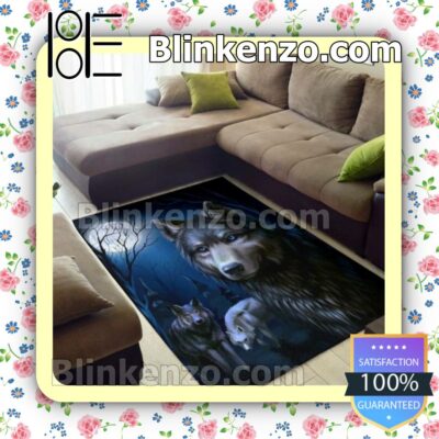 Great Quality Wolf Family In The Night Rug Mats