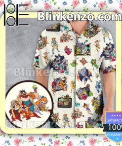Top Rated 80s Famous Cartoon Characters Pattern Men Summer Shirt