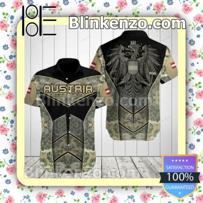 Austria Coat Of Arms Camouflage Jacket Polo Shirt