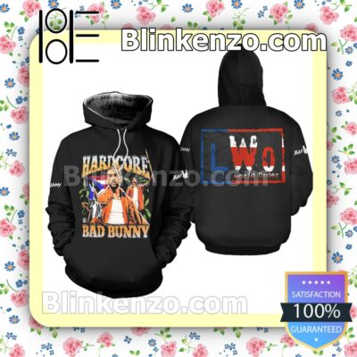 Bad Bunny Hardcore Wwe Zip-up Hoodie