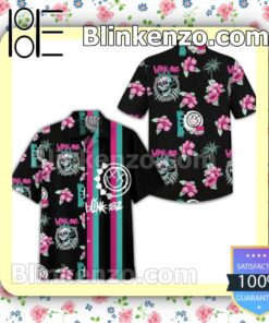 Blink 182 Hibiscus Flower Men Summer Shirt