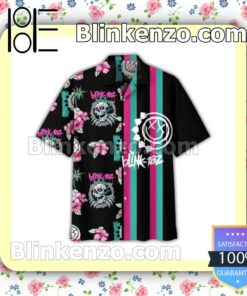 Free Blink 182 Hibiscus Flower Men Summer Shirt