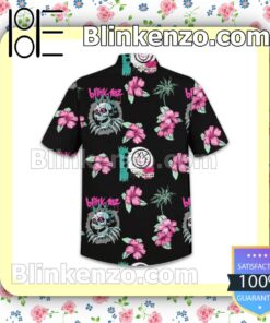 Adorable Blink 182 Hibiscus Flower Men Summer Shirt