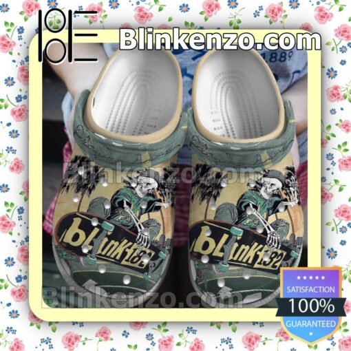 Blink 182 Skull Playing Life Fan Crocs Shoes